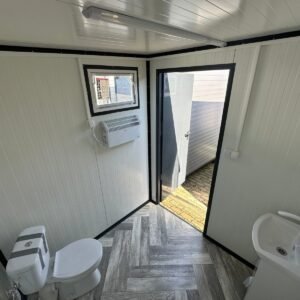 Módulo Sanitario Doble con Lavabos – Unidad de Aseo Portátil para Obra y Eventos