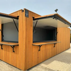 Contenedor Bar / Cafetería 40 Pies – Módulo Gastronómico con Revestimiento de Madera Profesional